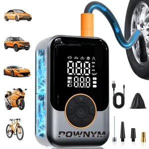Wireless Tire Inflator & Jump Starter, Portable Air Pump with Digital Gauge